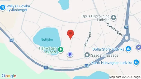 Bostadsrätter till salu i Ludvika - kort over placeringen