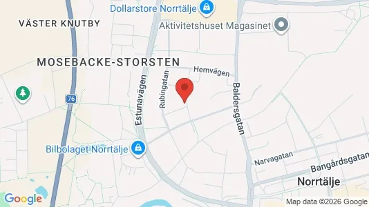 Bostadsrätter till salu i Norrtälje - kort over placeringen
