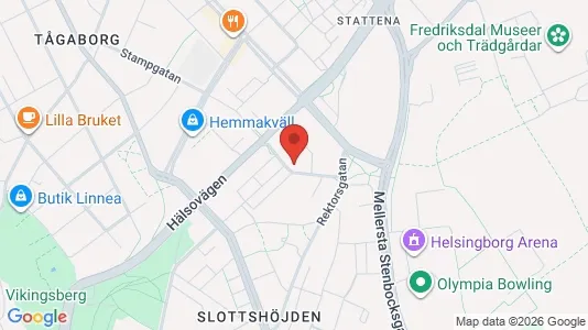 Lägenheter till salu i Helsingborg - kort over placeringen