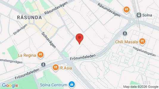 Lägenheter till salu i Solna - kort over placeringen