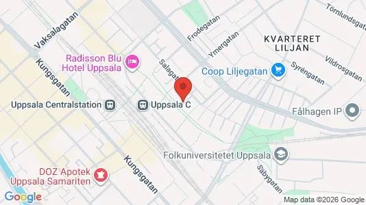 Lägenheter till salu i Uppsala - kort over placeringen