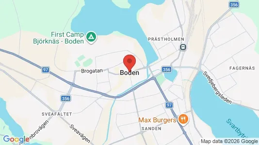 Hus till salu i Boden - kort over placeringen