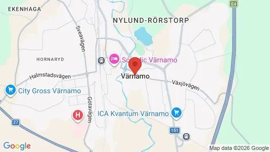 Lägenheter att hyra i Värnamo - kort over placeringen
