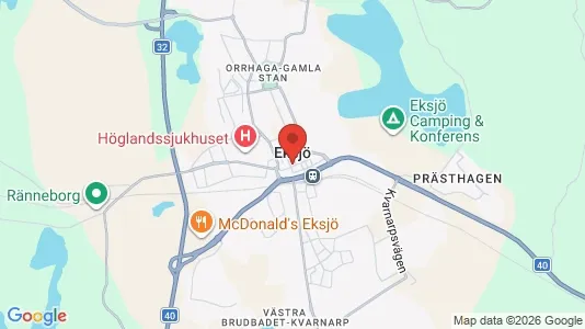 Lägenheter att hyra i Eksjö - kort over placeringen