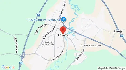 Hus till salu i Gislaved - kort over placeringen
