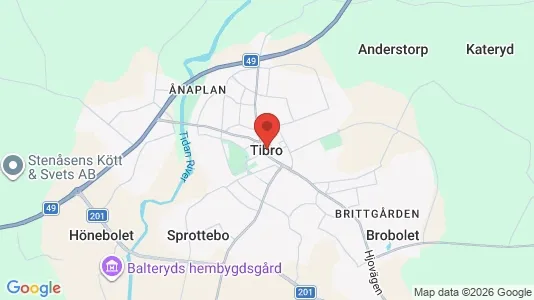 Hus till salu i Tibro - kort over placeringen