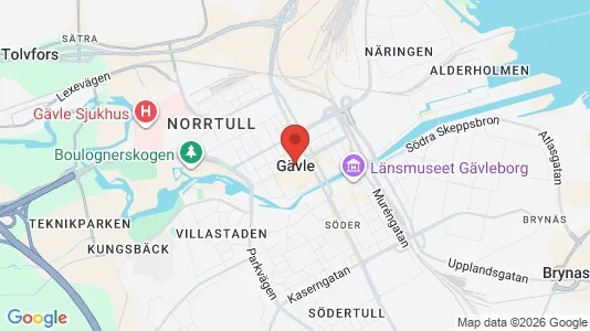 Radhus till salu i Gävle - kort over placeringen