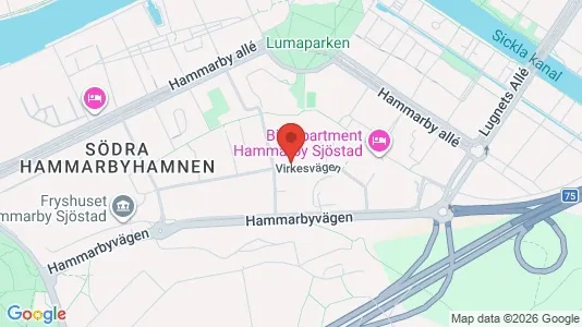 Lägenheter till salu i Hammarbyhamnen - kort over placeringen