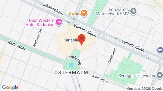 Lägenheter till salu i Östermalm - kort over placeringen