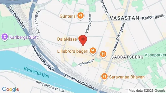 Lägenheter till salu i Vasastan - kort over placeringen