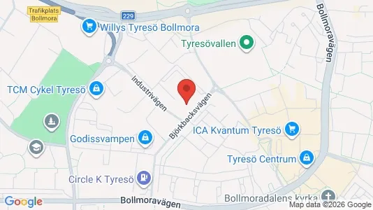 Lägenheter till salu i Tyresö - kort over placeringen