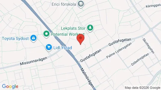 Lägenheter till salu i Ystad - kort over placeringen