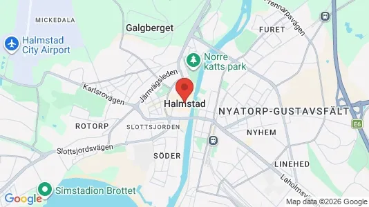 Radhus till salu i Halmstad - kort over placeringen