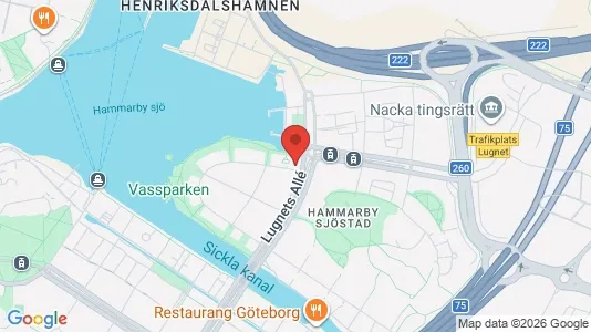 Lägenheter till salu i Hammarbyhamnen - kort over placeringen