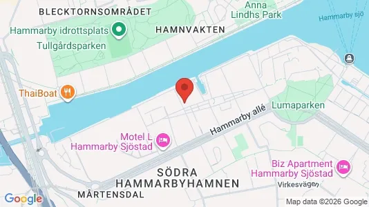 Lägenheter till salu i Hammarbyhamnen - kort over placeringen