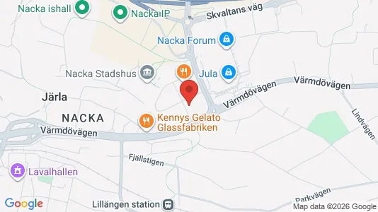 Lägenheter till salu i Nacka - kort over placeringen