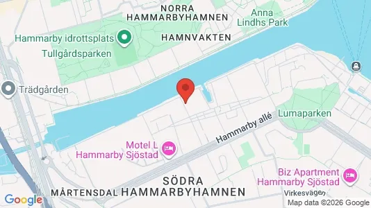 Lägenheter till salu i Hammarbyhamnen - kort over placeringen