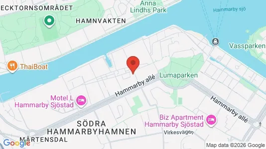 Lägenheter att hyra i Hammarbyhamnen - kort over placeringen