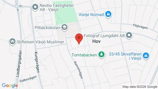 Bostadsrätter till salu i Växjö - kort over placeringen