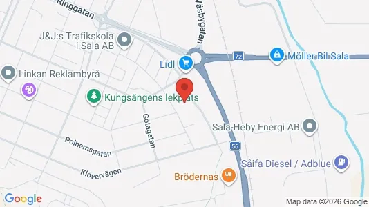 Bostadsrätter till salu i Sala - kort over placeringen