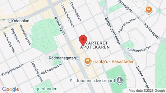 Lägenheter att hyra i Vasastan - kort over placeringen