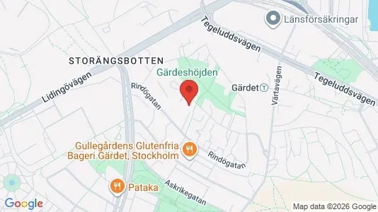 Lägenheter att hyra i Gärdet/Djurgården - kort over placeringen