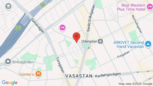 Lägenheter att hyra i Vasastan - kort over placeringen