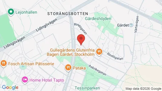 Lägenheter att hyra i Gärdet/Djurgården - kort over placeringen