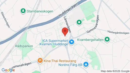 Lägenheter att hyra i Huddinge - kort over placeringen