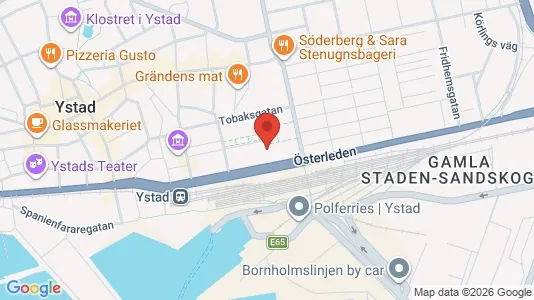 Lägenheter att hyra i Ystad - kort over placeringen