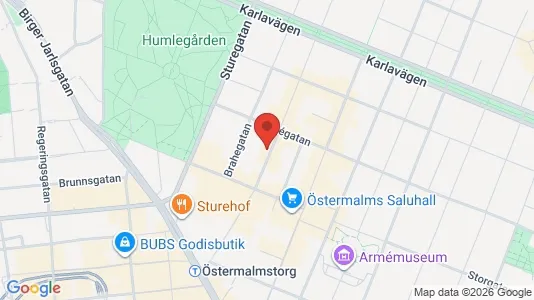 Lägenheter att hyra i Östermalm - kort over placeringen
