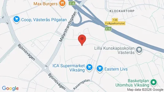 Lägenheter att hyra i Västerås - kort over placeringen
