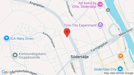 Lägenheter att hyra i Södertälje - kort over placeringen