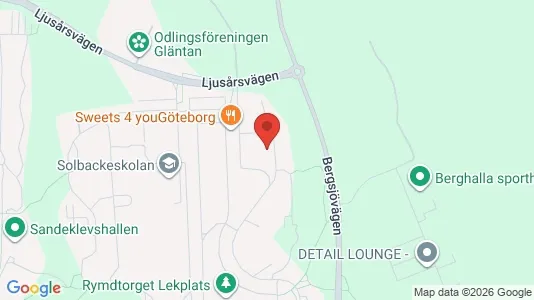 Lägenheter att hyra i Göteborg Östra - kort over placeringen