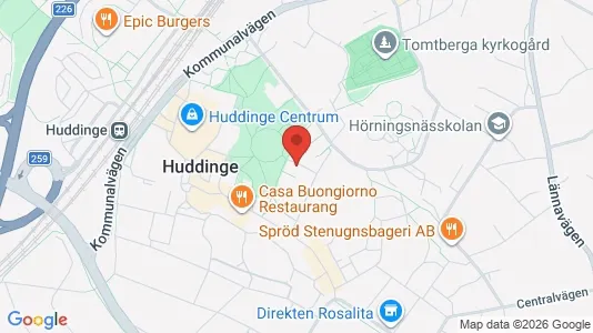 Lägenheter att hyra i Huddinge - kort over placeringen
