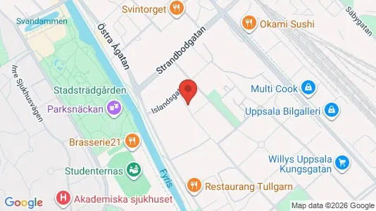 Lägenheter att hyra i Uppsala - kort over placeringen