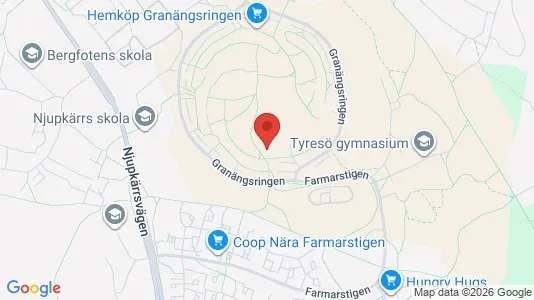 Lägenheter att hyra i Tyresö - kort over placeringen