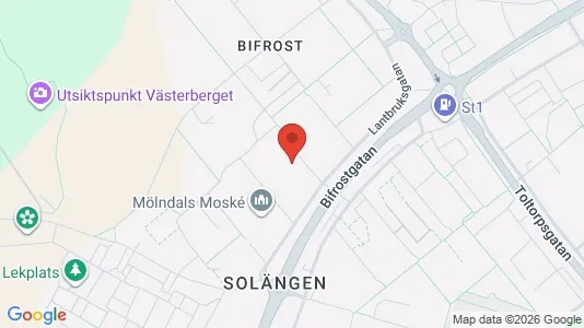Lägenheter att hyra i Mölndal - kort over placeringen