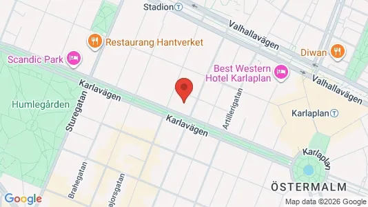 Lägenheter att hyra i Östermalm - kort over placeringen