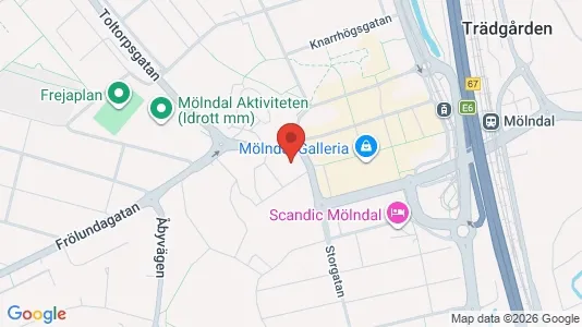 Lägenheter att hyra i Mölndal - kort over placeringen