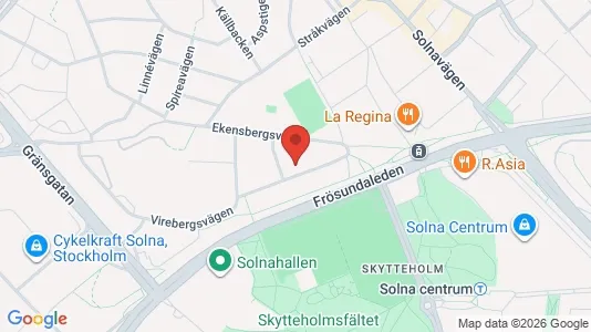 Lägenheter att hyra i Solna - kort over placeringen