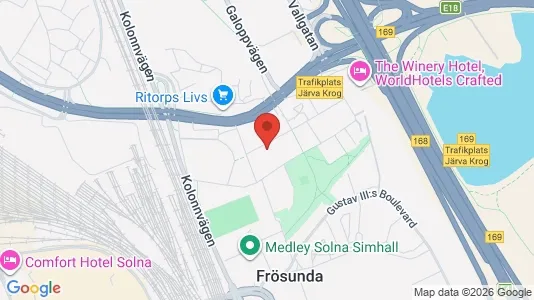 Lägenheter att hyra i Solna - kort over placeringen