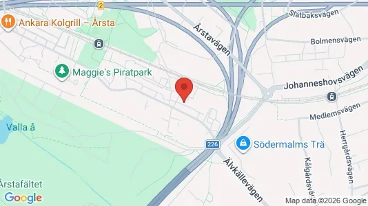 Lägenheter att hyra i Hammarbyhamnen - kort over placeringen