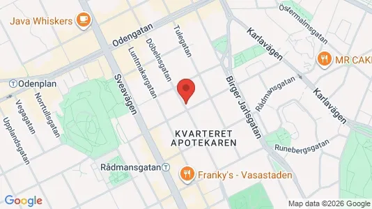 Lägenheter att hyra i Vasastan - kort over placeringen