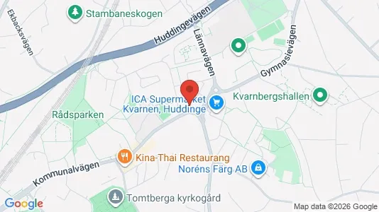Lägenheter att hyra i Huddinge - kort over placeringen