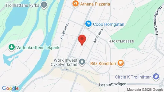 Lägenheter att hyra i Trollhättan - kort over placeringen