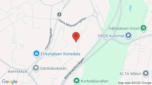 Lägenheter att hyra i Göteborg Östra - kort over placeringen