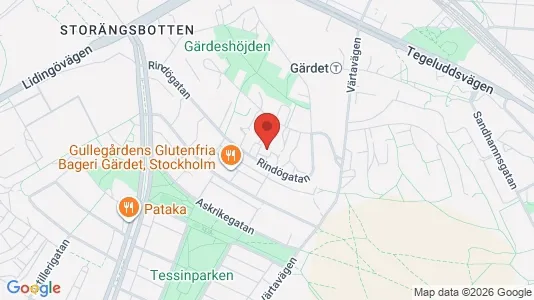 Lägenheter att hyra i Gärdet/Djurgården - kort over placeringen