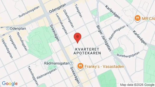 Lägenheter att hyra i Vasastan - kort over placeringen