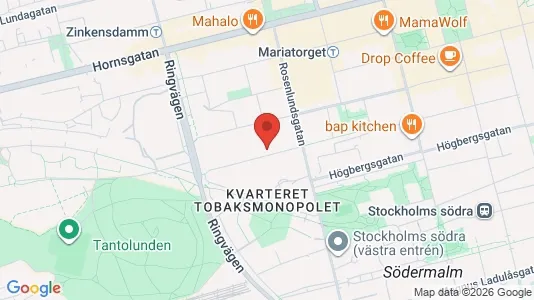 Lägenheter att hyra i Södermalm - kort over placeringen